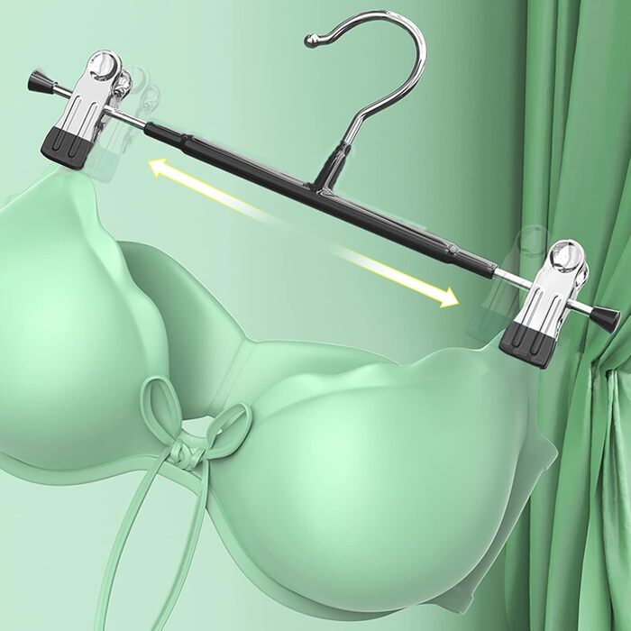 10 металевих кріплення для штанів, шкарпеток та спідниць, 30 см, антиковзаючі, хром, міцні, компактні, чорні (10 шт.)