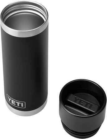 YETI Rambler Bottle with HotShot Lid, 18 oz (532 ml) (Black)