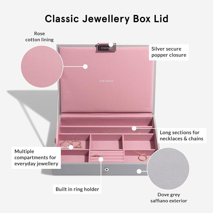 Набір ювелірних скриньок Stackers Classic Medium (Сірий), 2 шт.