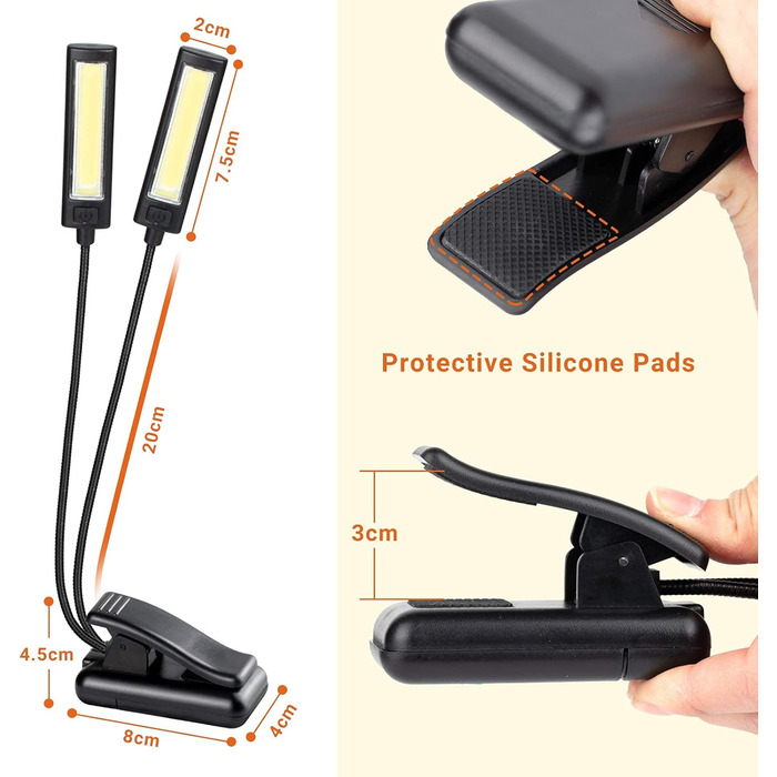 LED лампа для нотного пюльту Cahaya з 3 режимами яскравості, USB-кабель, регульована, сучасний дизайн