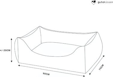 Gutekissen® Лежанка для собак, подушка для собак, лежанка для собак - довговічні матеріали, висока якість NEO (L - 90x75, Темно-синій)