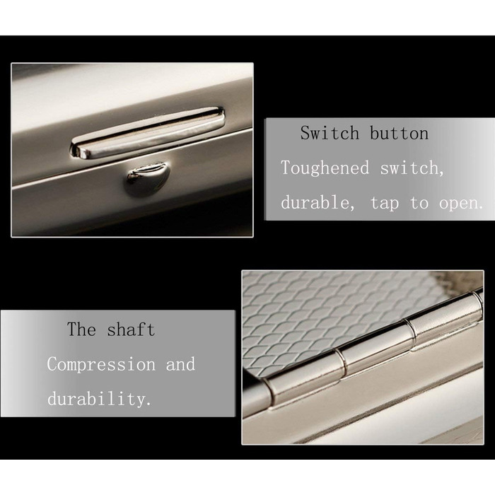 Елегантне металеве тютюноприладдя для 16 сигарет з подарунковою коробкою, срібного кольору