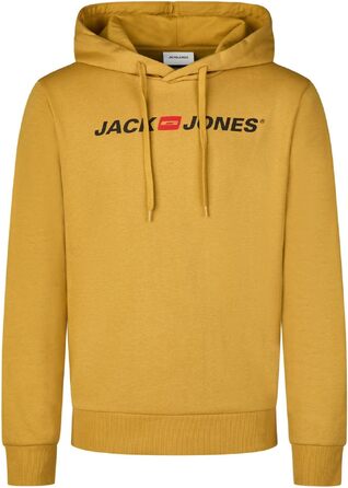 Чоловіче худі Jack & Jones JJMORTY Regular Fit з принтом, колір Mustard Gold (гірчичний)