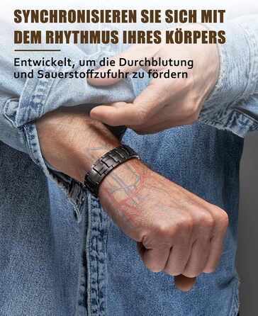 Масивне браслет з міді для чоловіків Jecanori, регульований розмір, магнітний браслет з 3500 Гаусс, подарункова коробка чорного кольору