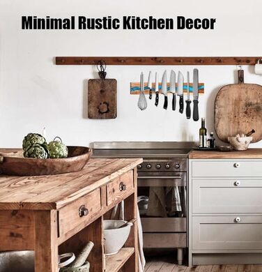 Magnetic knife holder for wall, wood and resin, magnetic knife rail, use as a knife rail, knife holder for kitchen utensils, organizer, tool holder, multi-purpose magnetic knife shelf