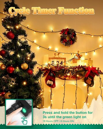 Гірлянда Halloween на 300 LED з таймером та 8 режимами освітлення, 30 метрів, тепле світло, для декорування приміщень та вулиці