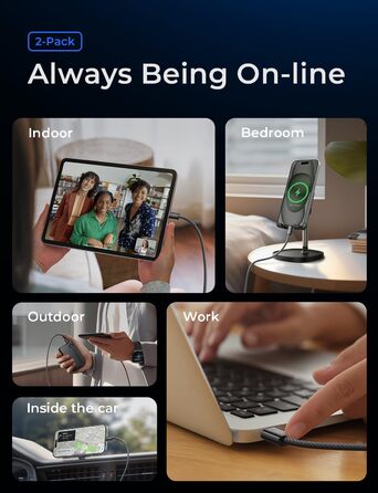 Кабель USB-C на USB-C 1м + 2м, 2 шт. LISEN 240W, для Samsung Galaxy S24 Ultra, MacBook Pro/Air, iPhone 17/16/15 Pro, iPad Pro/Air, чорний