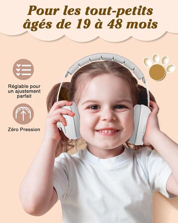 Навушники для захисту від шуму Lilian&Gema для немовлят - 2 в 1, 25dB, білі