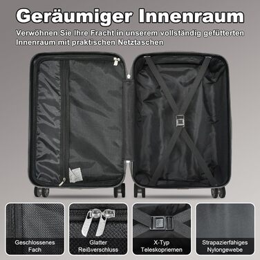 Набір валіз Joyway 6 шт. з TSA-замком, 4 колеса та мультисумка, зелений (сірий)