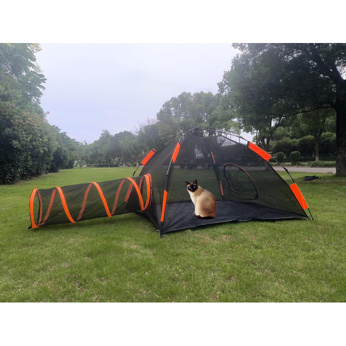 Туннель-намет 2-в-1 для котів та собак, складаний, для вулиці, Pop-Up вольєр для тварин, огорожа-забіг, будиночок (стиль 4)