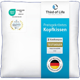 Pillow 65x65 inSPIRO from the winner of the 2022 Ergonomics Innovation Award, Best Ergonomic Sleep Pillow, Suitable for Side Sleepers, Back Sleepers & Stomach Sleepers, Optimal Cervical Pillow 65 x 65