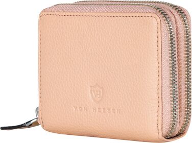 VON HEESEN Leather Wallet with RFID Blocker - Wallet for Women & Men made of Genuine Leather - Wallet with Coin Pocket - Purse for Women and Men in Rose