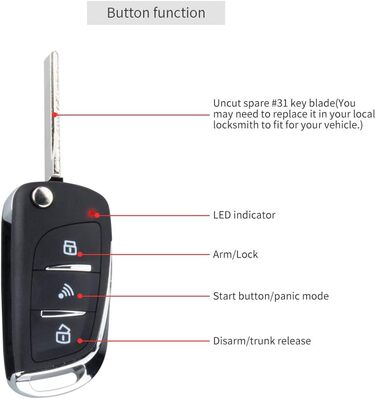 Автосигналізація EASYGUARD EC003N-V з PKE, безключовим доступом, дистанційним запуском двигуна та системою Keyless Go, універсальна, 12В