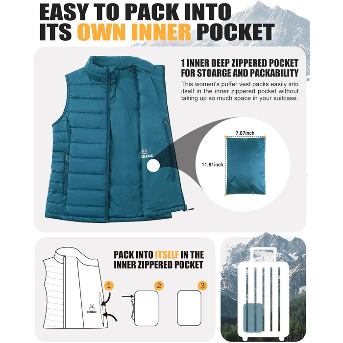 Жіноча степна жилетка Outdoor Ventures для туризму та кемпінгу, тепла, з капюшоном, керамічно-блакитна, розмір L
