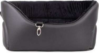 Автокрісло для собак Boutique Zoo M: 51x40 см, чорний, штучна замша - універсальне, миється, зносостійке