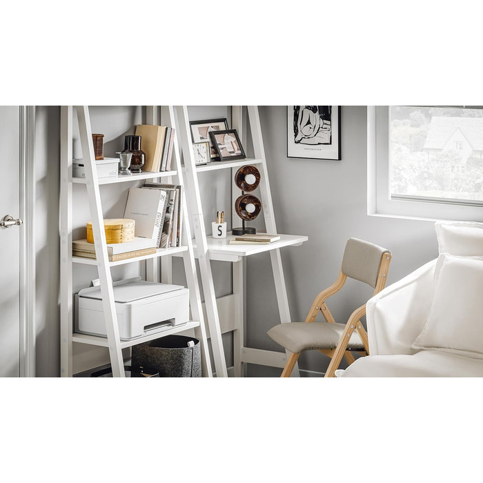 SoBuy FST40-W Folding Chair Kitchen Chair with Padded Seat and Backrest white (Grey)
