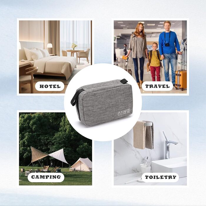 Чоловіча/жіноча косметичка для подорожей з гачком, велика, фіолетового кольору