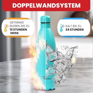 Термос-пляшка з нержавіючої сталі Otto Koning, 1000 мл, подвійні стінки, вакуумна ізоляція, BPA-free, зелений