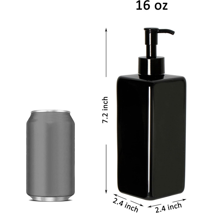 Набір Youngever 5 шт. по 500 мл: флакони-помпи для шампуню, мила, лосьйонів. Набір багаторазових пластикових дозаторів для кухні та ванної кімнати (чорний)