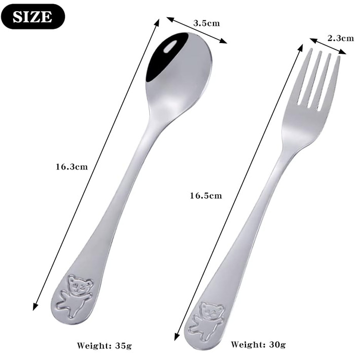 Набір дитячого столового приладдя Edeltahl (6 шт.): ложки, виделки, ложки для дітей від 3 років, з гравіюванням