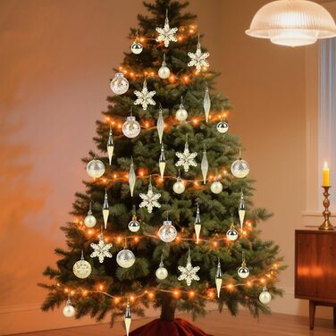 40 шт. прикрас на ялинку: міцні кулі, золоті орнаменти для різдвяного декору