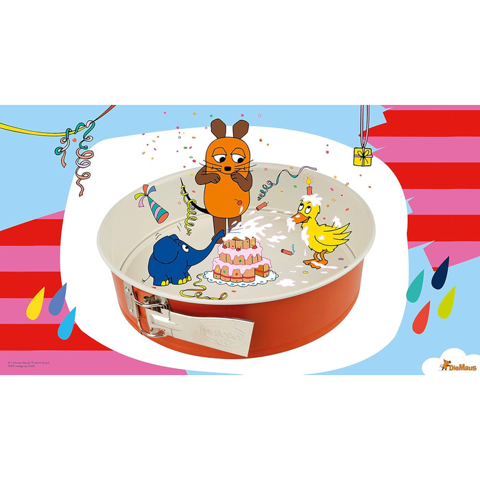 Форма для випічки Dr. Oetker DieMaus, Ø 26 см, сталева, з антипригарним покриттям (помаранчевий/кремовий)