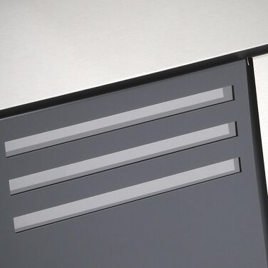 Поштовий ящик Wiltec Designer V23 з нержавіючої сталі антрацит 370x102x370 мм з замком та газетницею