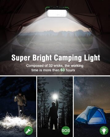 Сонячний павербанк WASTDE з сонячною панеллю, 26800mAh, водонепроникний, з ліхтариком (SOS), для зарядки телефонів та планшетів, USB-C, 18W, зелений