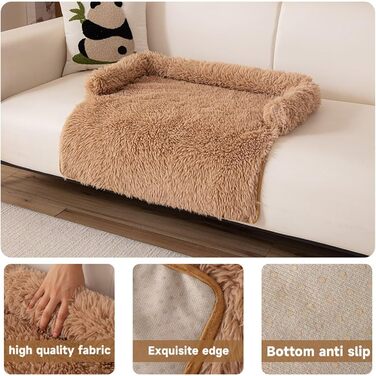 М'яке ліжко для собак та котів, лежанка з бортиками, 75x75 см, колір R-Kaffeebraun