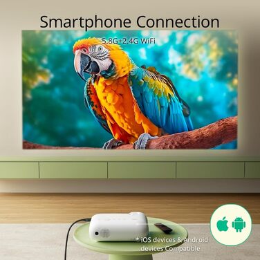 YOTON Beamer 4K: проєктор для домашнього кіно з підтримкою Netflix/Dolby Audio, 20000 люмен, Full HD 1080P, WiFi, Bluetooth 5.2, сумісний з PS5, з сумкою