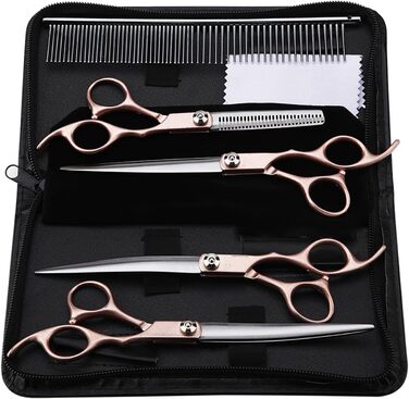 Ножиці для собак Geib - розріджуючі, ліва рука, набір 22 шт. Професійний набір для грумінгу