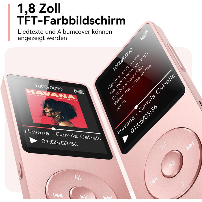 MP3 плеєр AGPTEK 64GB Bluetooth 5.3, Радіо, 1.8