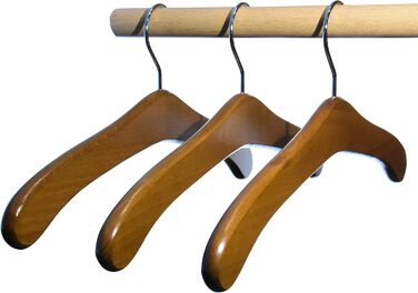 Hagspiel Clothes Hangers - 5 Pack. Wooden coat hangers made of beechwood, Made in Austria (stained oak)