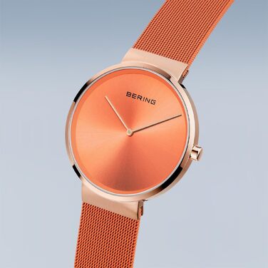 Кварцовий годинник Bering Unisex 39 мм зі сталевим корпусом, міланським плетінням та сапфіровим склом, 5 ATM (14539-565)
