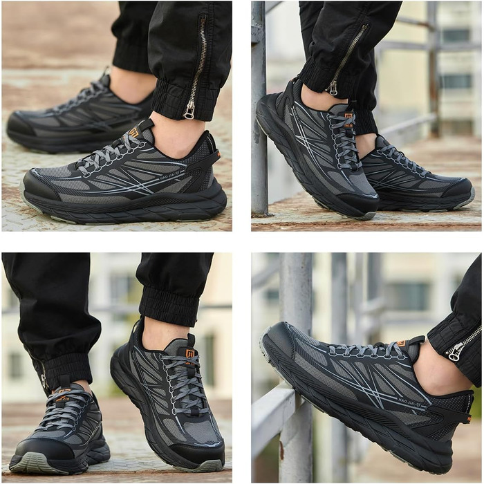 Черевики робочі чоловічі/жіночі, захисні черевики зі сталевим підноском, легкі, дихаючі, розмір EU 37-46, сірий, 44 EU