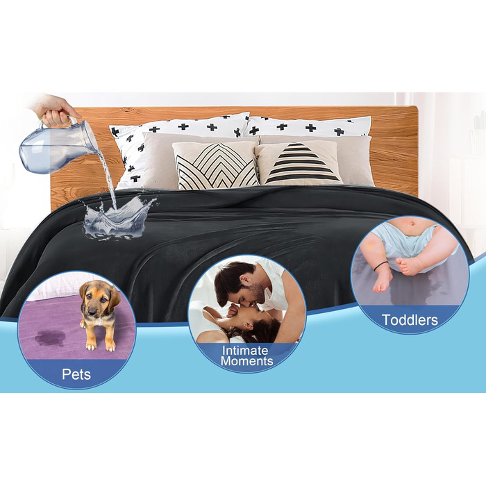 Водонепроникний плед для собак та котів, великий (XXL, 229x274 см), червоно-чорний