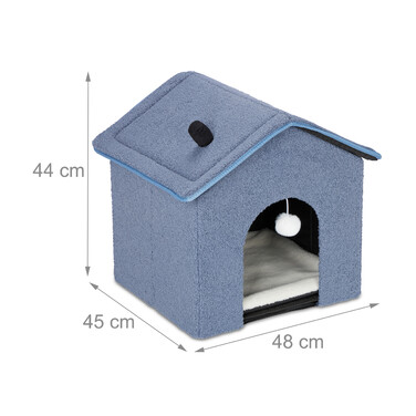 Relaxdays Cat Cave in Blue