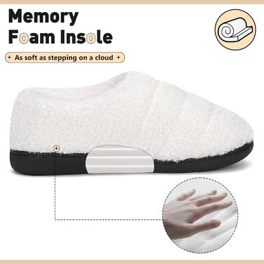 Тапочки халатні Mishansha зимові, теплий memory foam, жорстка підошва, розмір 36-47, білі