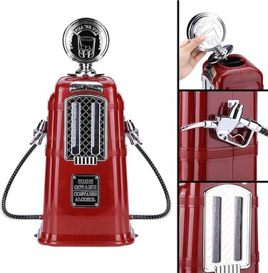VBESTLIFE Double Guns Wine Beverage Pump, 1000cc Alcohol Beer Dispenser for Bars, Hotels, Tea Houses, KTV, Family, etc. (Red)