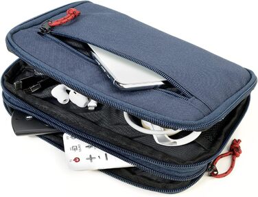 Troika Business Tech Pouch 2 Cable Bag for Electronic Accessories made of Polyester in Blue, Dimensions: 23.5cm x 17cm x 3.5cm, BGO44/DB