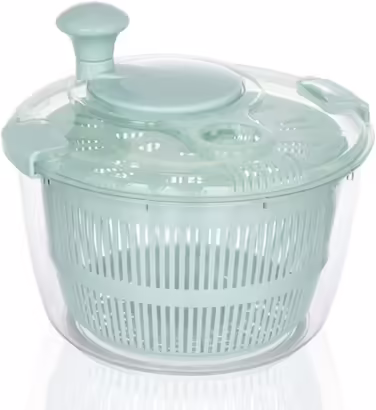 KMAKII Salad Spinner – Salad Washer, 5L Salad Dryer, Salad Spinner with Vegetable Wash Basket, Household Fruit Dehydrator Draining Rack, Manual Salad Cleaner for the Kitchen, Blue