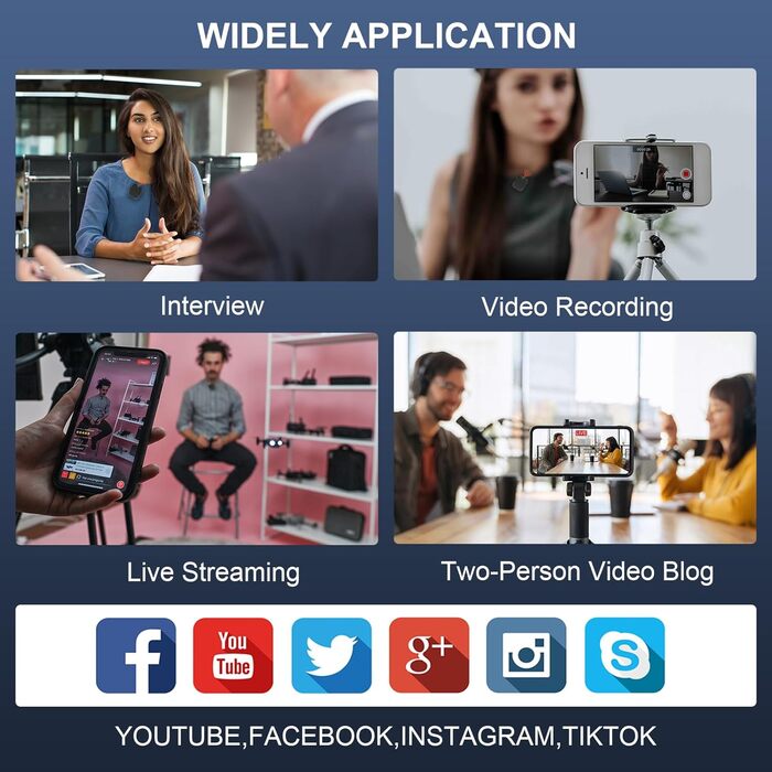 Беспроводной петличный микрофон OSA для iPhone & iPad с шумоподавлением, Lightning, Plug & Play, для интервью, видеоблогинга, YouTube