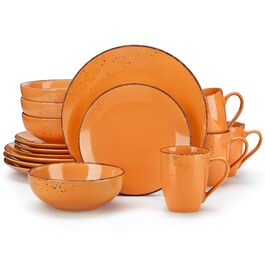 Набір посуду Vancasso Navia, 16 предметів, кераміка, для 4 осіб, помаранчевий