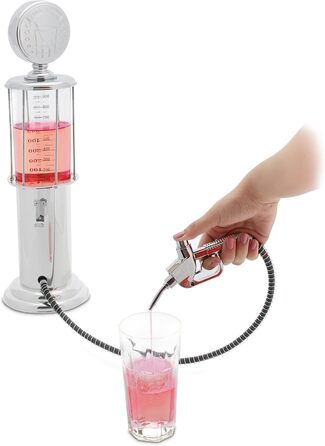 Relaxdays Drink Dispenser for Alcoholic Beverages, 2 Pack, Beer, Juice, Water, Funny, Made of Plastic and Silicone, 900 ml, Chrome
