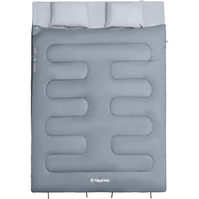 KingCamp Double Sleeping Bag - Winter Adult Sleeping Bag for 2 People with Carry Bag - Outdoor Camping (Gray)