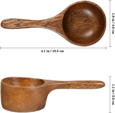 Acacia wood measuring spoon coffee beans 1/4 cup scoop wooden scoop wooden measuring scoops coffee salt mini measuring cup coffee spice spoon Take a bath