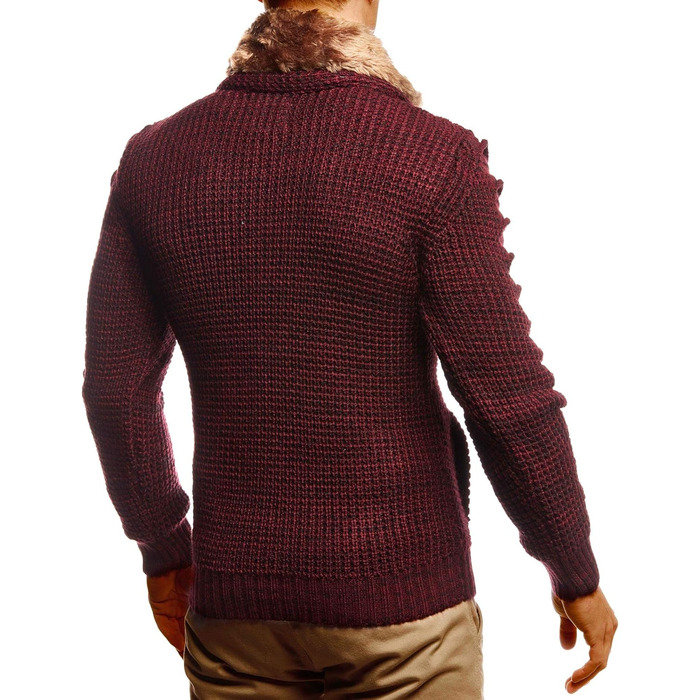 Чоловічий кардиган Leif Nelon з ґудзиками, Regular Fit, довгі рукави, для повсякденного та ділового стилю, сірий/чорний (S, Бордовий/Чорний)