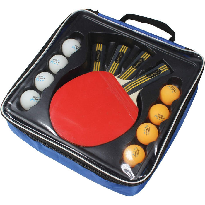Набір для пінг-понгу MAPOL: 4 професійні ракетки та 8 м'ячів 3-зірки, зручний кейс