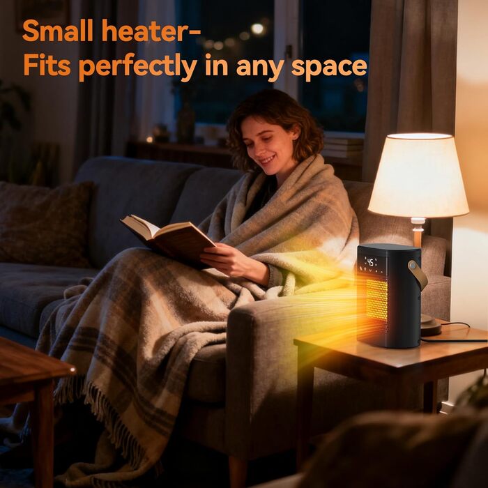 Електричний обігрівач 1500W з осциляцією, захистом від перегріву та перекидання - тихий, швидкий, для дому та офісу