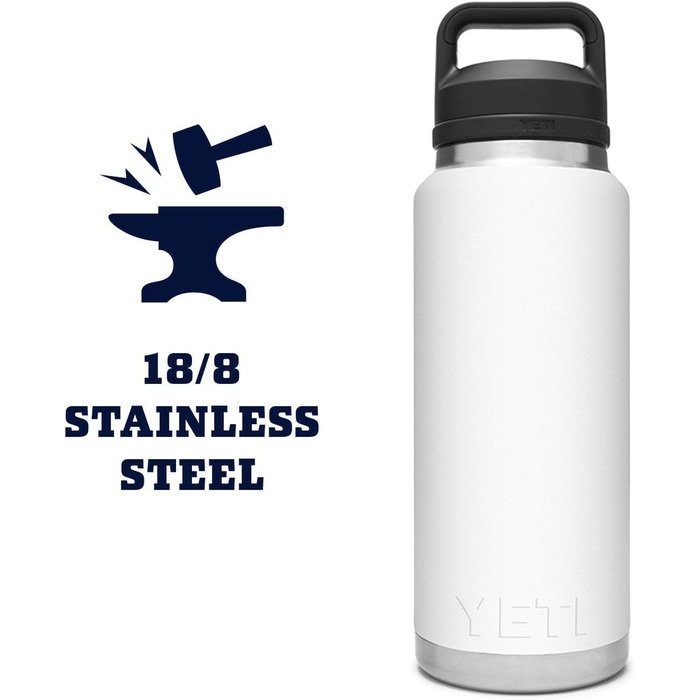 Термос-пляшка YETI Rambler 1 л, вакуумна ізоляція, нержавіюча сталь, герметична кришка з носиком, колір Антрацит